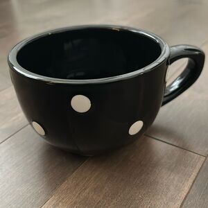 GRACE’S PANTRY Black & White Polka Dot Soup Mug, XL Mug Serveware Dish Cup